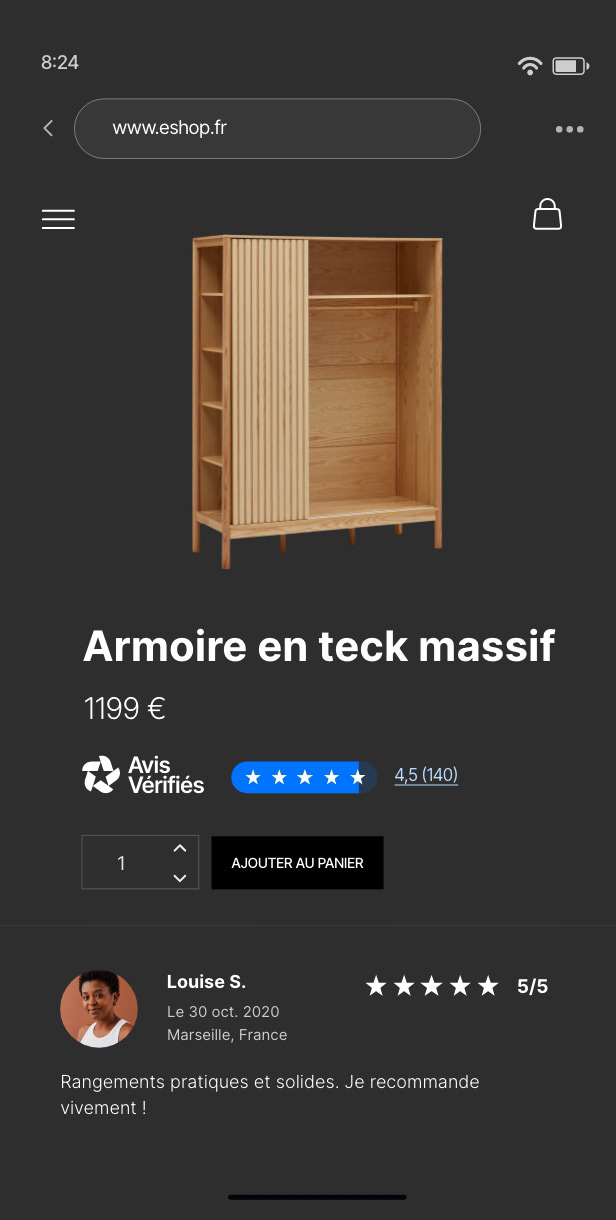 Armoire achat e-commerce
